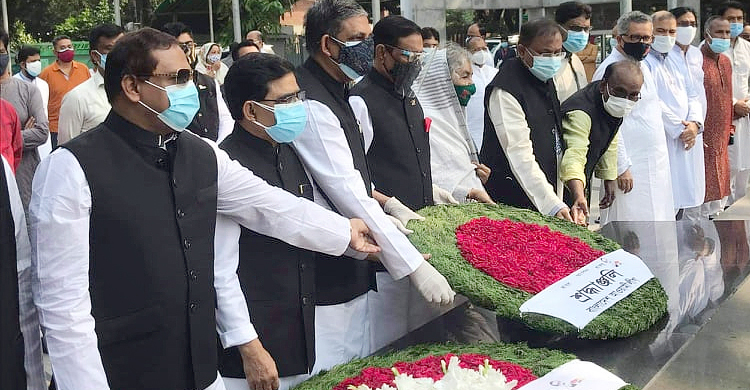 মুজিবনগর দিবসে বঙ্গবন্ধুর প্রতিকৃতিতে আ.লীগের শ্রদ্ধা