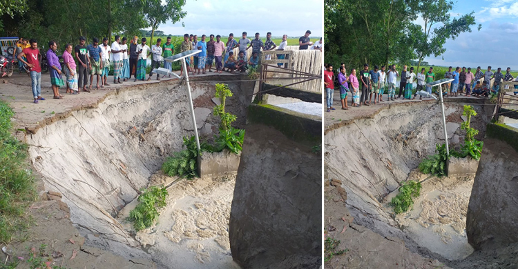 দুই সেতুর সংযোগ সড়কে ধস, যোগাযোগ বিচ্ছিন্ন