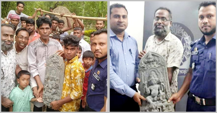 পুকুর খননকালে মিললো সাড়ে ১৬ কেজির প্রাচীন মূর্তি