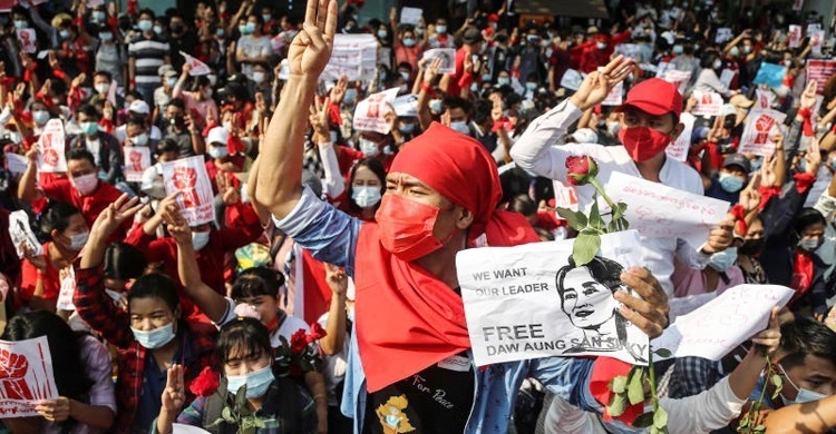 Myanmar army promises new elections amid protests