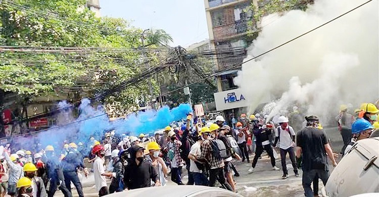 Nine killed in Myanmar as police fire to break up protests