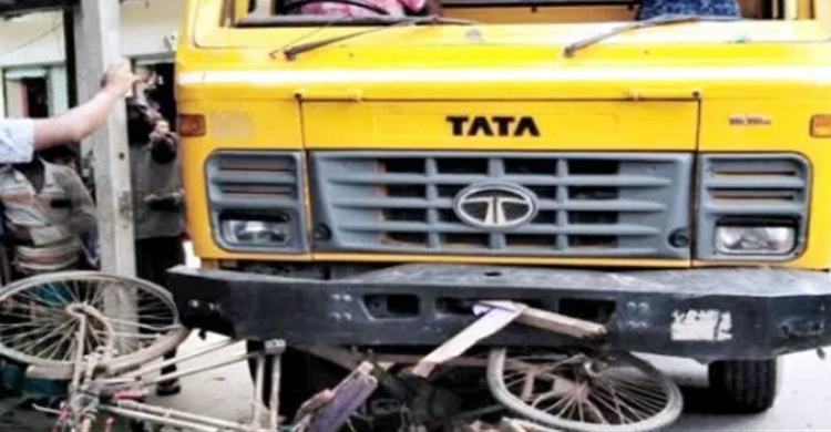 লকডাউনের মধ্যে ট্রাকচাপায় ভ্যানচালক নিহত