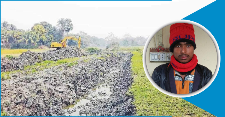 কৃষিজমির মাটি কাটার সময় একজন গ্রেফতার