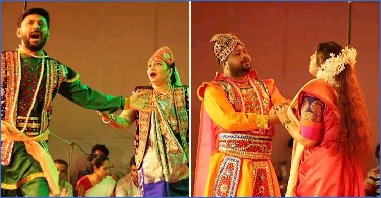 নজরুল বিশ্ববিদ্যালয়ের শিক্ষকদের অভিনয়ে যাত্রাপালা মঞ্চস্থ