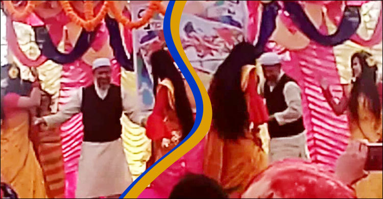 ভাষার মাসে ছাত্রীদের সঙ্গে হিন্দি গানে নেচে ভাইরাল অধ্যক্ষ