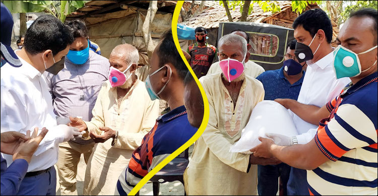 সেই তিন বৃদ্ধের বাড়িতে গিয়ে ক্ষমা চাইলেন ইউএনও, দিলেন চাল