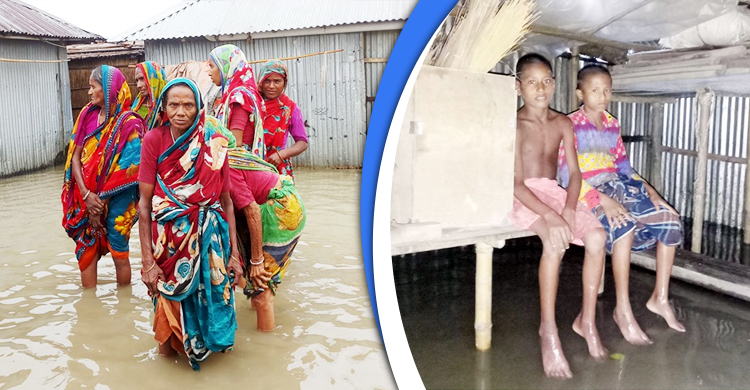 কুড়িগ্রামে পানিবন্দি ৬০ হাজার মানুষ
