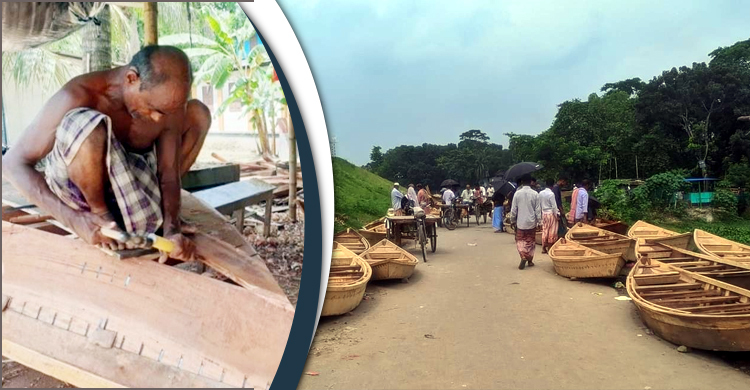 বর্ষায় ফরিদপুরে নৌকা তৈরি-বিক্রির হিড়িক