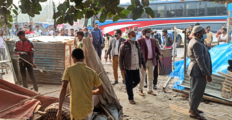 শীতলক্ষ্যা তীরের ৩০ অবৈধ স্থাপনা উচ্ছেদ