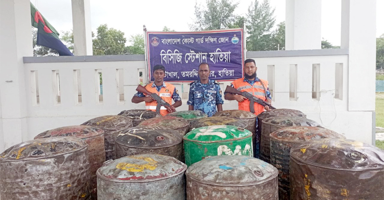 হাতিয়ায় ৩২০০ লিটার চোরাই ডিজেল জব্দ