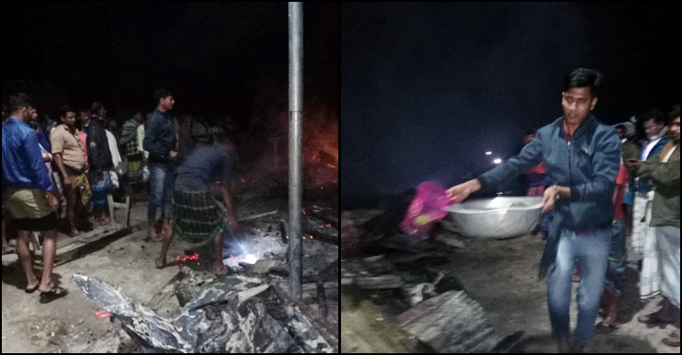 হাতিয়ায় ১০ দোকান আগুনে পুড়ে ছাই