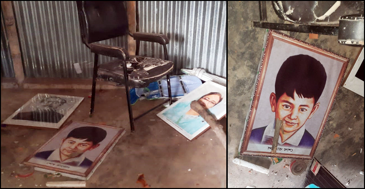 ভোটে হেরে বঙ্গবন্ধু-প্রধানমন্ত্রীর ছবি ভাঙচুর মেম্বার প্রার্থীর
