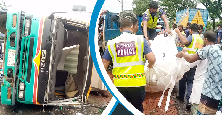 মাধবদীতে কার্ভাড ভ্যানের চাপায় রিকশা আরোহীসহ নিহত ২