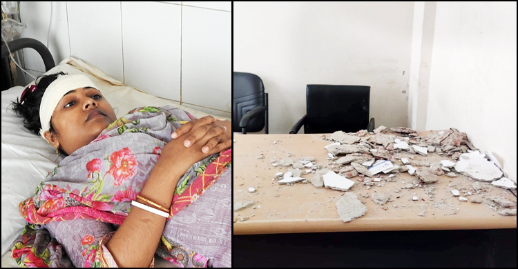 ‘পলেস্তারা খসে পড়লেও’ থেমে নেই স্বাস্থ্যসেবা