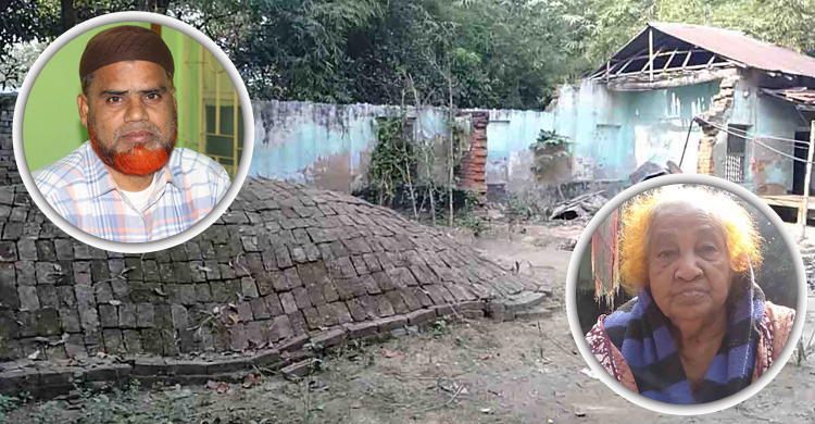 শ্রমিক লীগ নেতার দাপটে বাড়ি করতে পারছেন না বৃদ্ধা