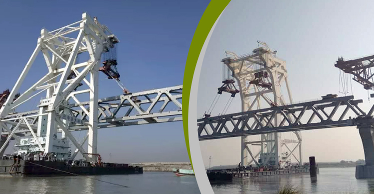 ৪ কিলোমিটার দৃশ্যমান হলো পদ্মা সেতু