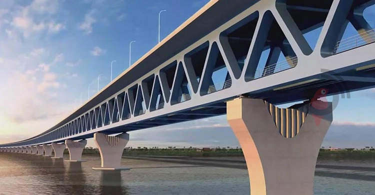 মূল পদ্মা সেতুতে ল্যাম্পপোস্ট বসানো শুরু
