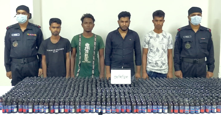 রাজধানীতে দেড় হাজার বোতল ফেনসিডিলসহ গ্রেফতার ৬