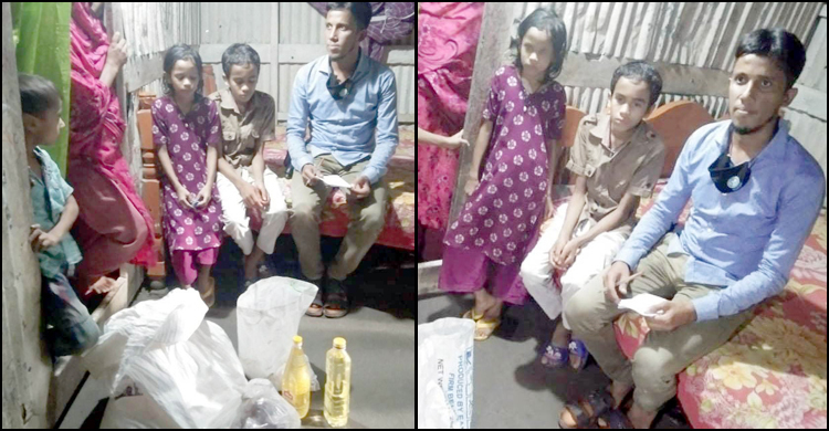 গ্রেফতারের পর আসামির বাড়িতে খাদ্য সহায়তা দিলেন পুলিশ কর্মকর্তা