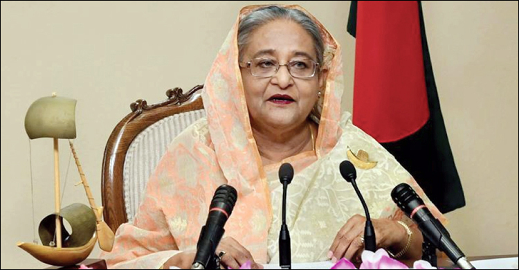 জাতির উদ্দেশে ভাষণ দিচ্ছেন প্রধানমন্ত্রী