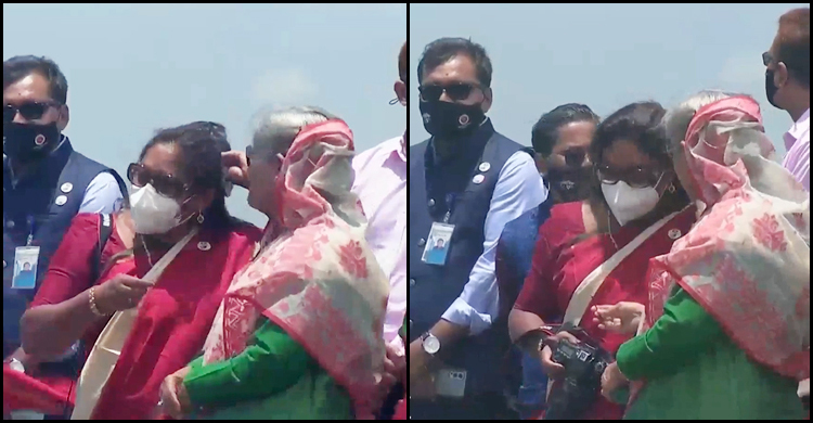 সেতুতেও মেয়ের ‘অস্বস্তি’ চোখ এড়ায়নি প্রধানমন্ত্রীর