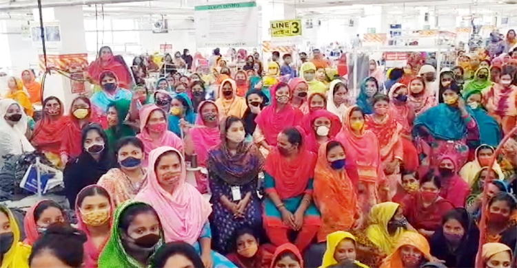 আজও টঙ্গীতে বিক্ষোভ করেছেন ৪ কারখানার শ্রমিকরা