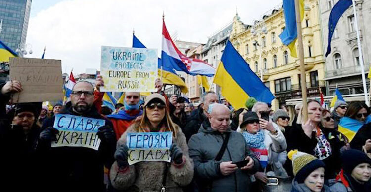 Western solidarity demos demand end to Ukraine war