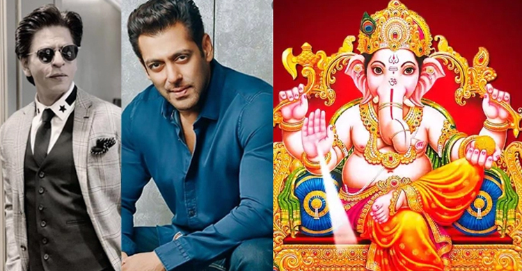 গণেশ পূজা করলেন সালমান-শাহরুখ