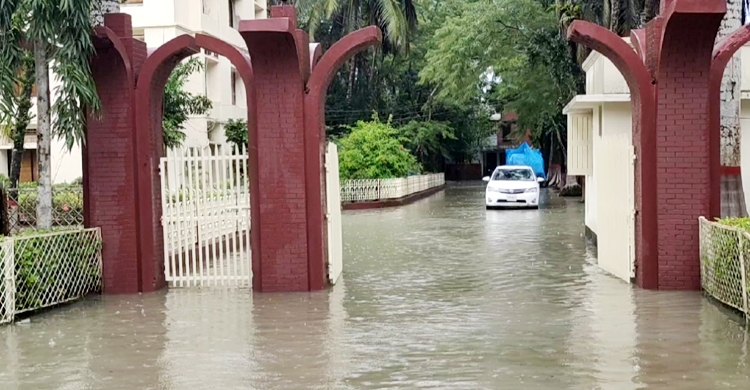 বৃষ্টি-জোয়ারে পটুয়াখালী শহরে জলাবদ্ধতা