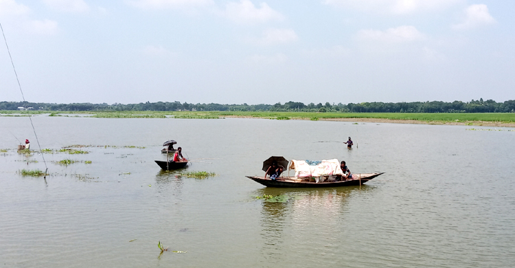 উন্মুক্ত জলাশয়ে চলছে বড়শি দিয়ে মাছ ধরা প্রতিযোগিতা