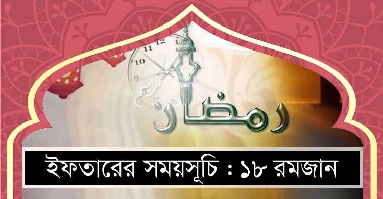 ইফতার ও সেহরির সময়সূচি : ১৮ রমজান