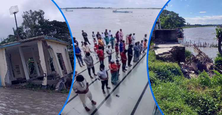 একসঙ্গে তিন মসজিদ নদীগর্ভে, শেষ জুমার নামাজ আদায়