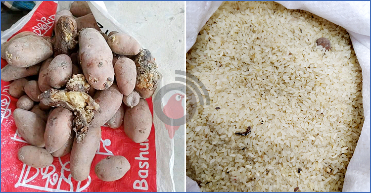 ত্রাণে পচা আলু-ময়লা চাল, ফেরত দিলেন বৃদ্ধ