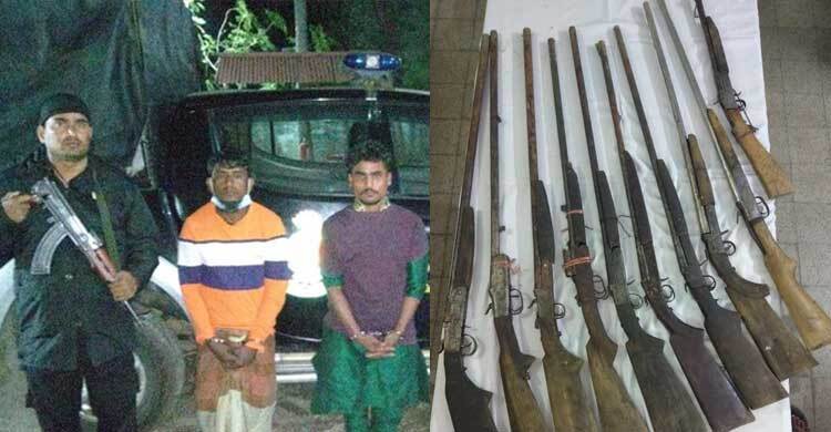 টেকনাফে আগ্নেয়াস্ত্রসহ ২ রোহিঙ্গা সন্ত্রাসী আটক