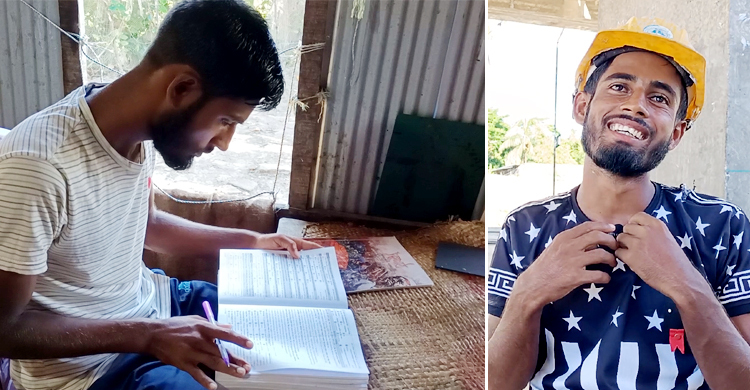 পড়াশোনার খরচ চালাতে রাজমিস্ত্রির কাজে রাবি শিক্ষার্থী