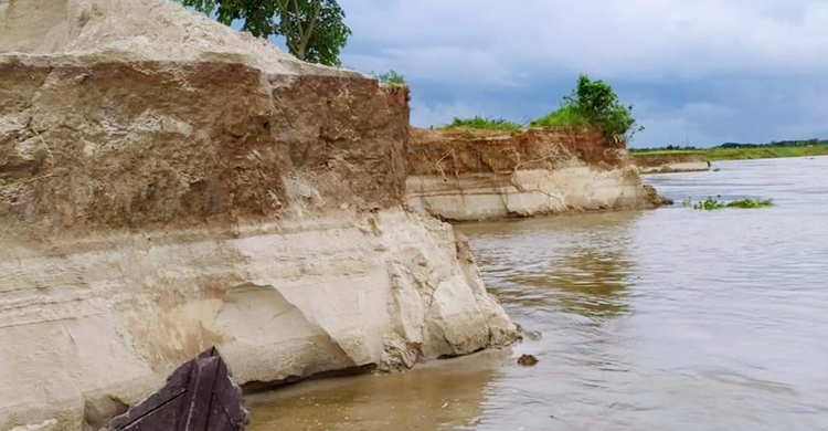 বাড়ছে মহানন্দার পানি, আতঙ্কে কয়েকশ পরিবার