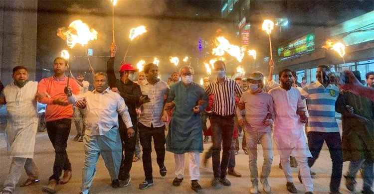 মিরপুরে রিজভীর নেতৃত্বে মশাল মিছিল