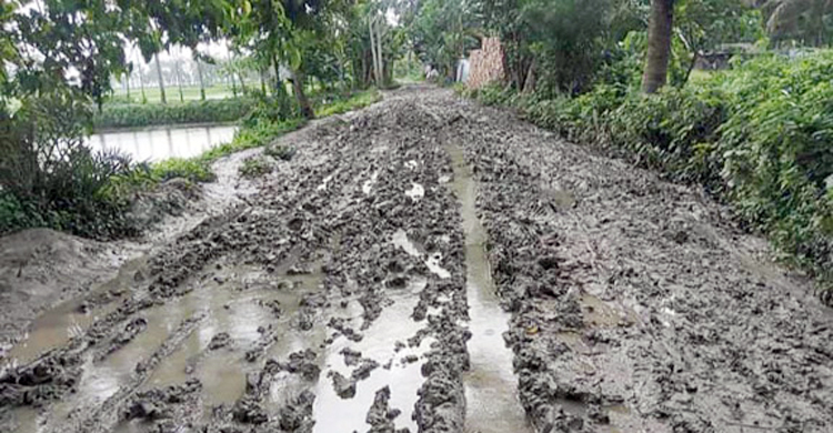 দুর্গাপুর গ্রামবাসীর গলার কাঁটা ২ কিলোমিটার কাঁচা সড়ক