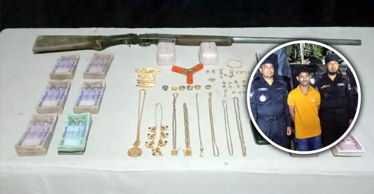 ২৪ ভরি স্বর্ণ, ইয়াবা ও অস্ত্রসহ রোহিঙ্গা যুবক আটক
