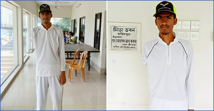 স্কুল ক্রিকেটে এক হাতে খেলেই নজর কেড়েছেন সুমন