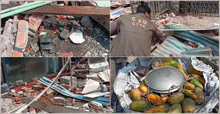 রাস্তায় হতাহতদের রক্ত, পড়ে আছে পেঁপে-কাচের টুকরো-জুতা