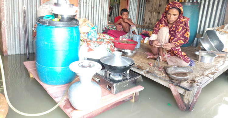 শরীয়তপুরে ২১ হাজার পরিবার পানিবন্দি, খাবার সংকট