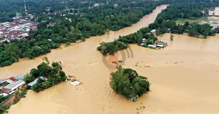 পাহাড়ি ঢলে ভাসছে শেরপুর
