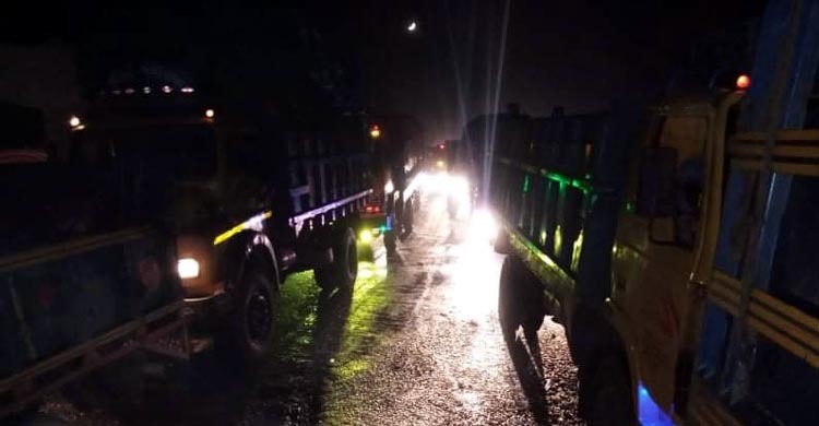 সিরাজগঞ্জের মহাসড়কে ১৫ কিলোমিটারজুড়ে ধীরগতি