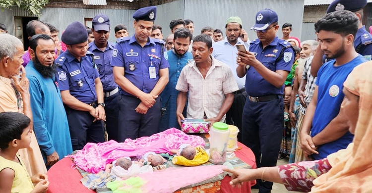 গাইবান্ধার তিন কন্যার বাড়িতে উপহার পাঠালেন পুলিশ সুপার