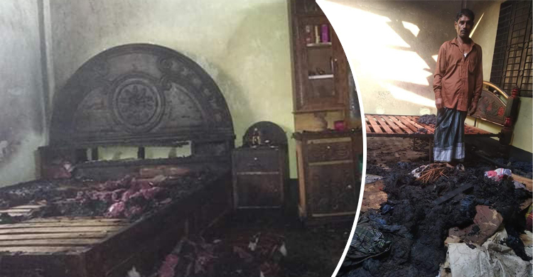 গ্যাস সিলিন্ডার থেকে বসতবাড়িতে আগুন