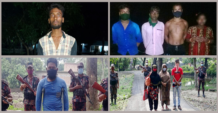 কলারোয়ায় রোহিঙ্গাসহ ১০ অনুপ্রবেশকারী আটক