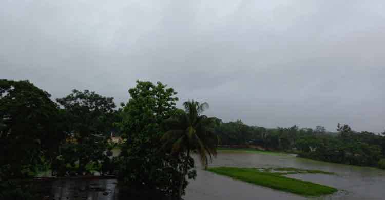 টানা বর্ষণে মৌলভীবাজার শহরের নিম্নাঞ্চল প্লাবিত