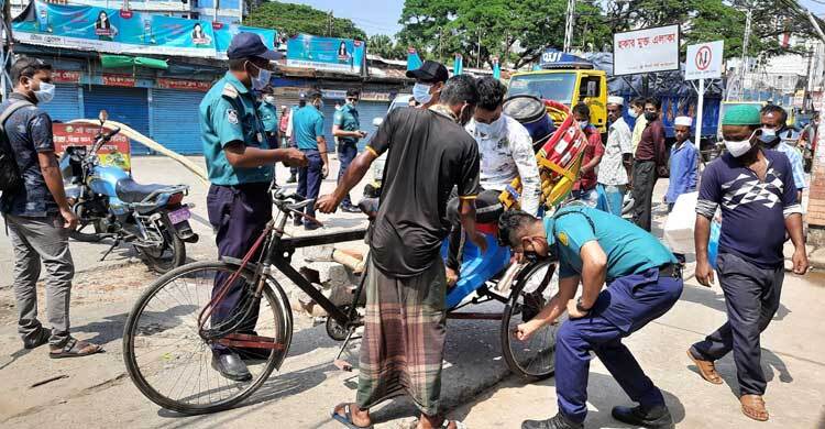 সিলেটে লকডাউন অমান্য করায় ৬ দিনে ৩৫০ মামলা, ৪২০ গাড়ি রেকারিং