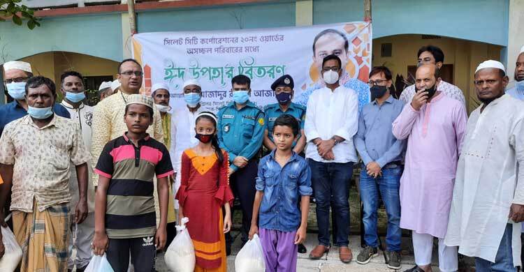 দ্বিতীয় দিনেও সিলেটে ১২ শতাধিক পরিবারকে ঈদ উপহার কাউন্সিলরের